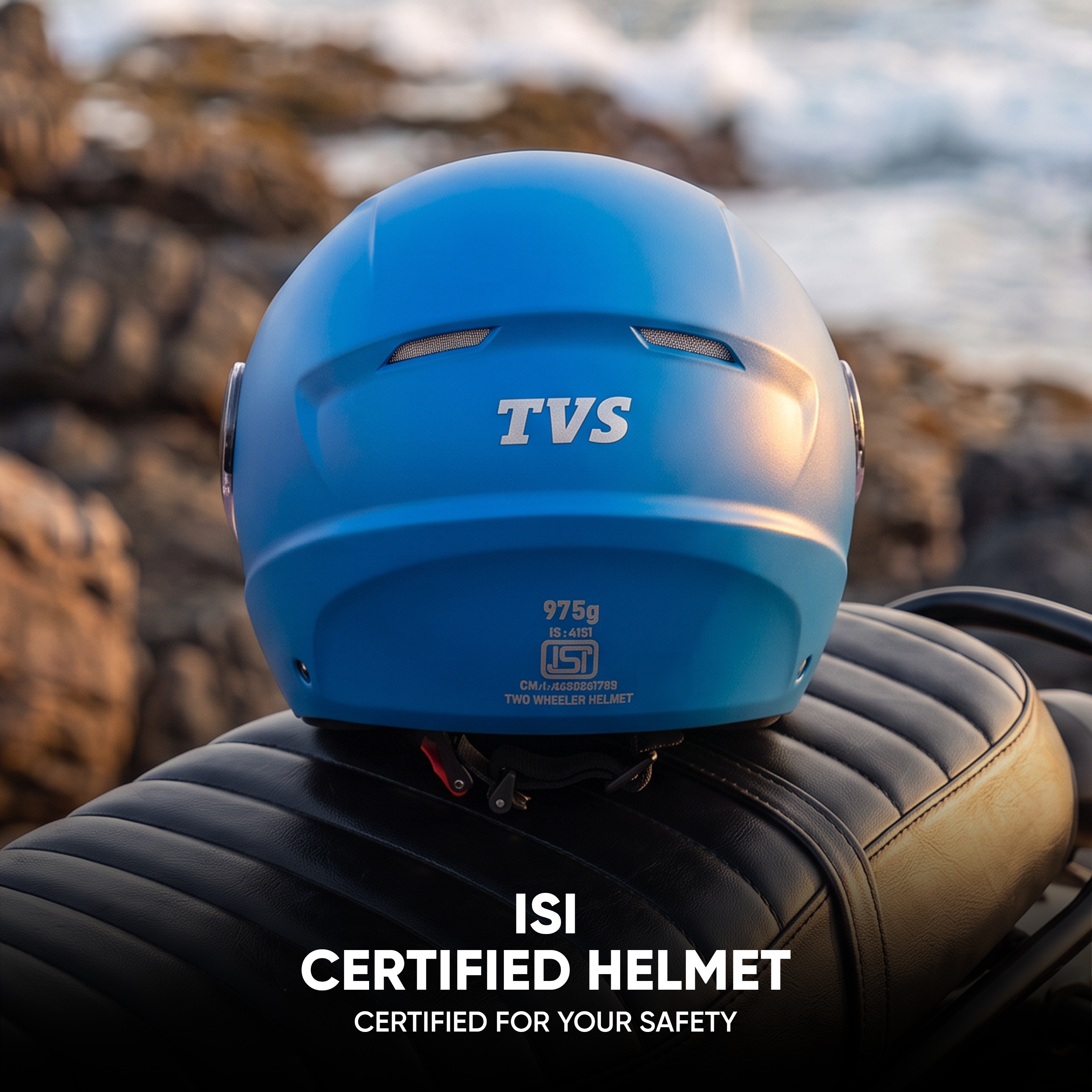 TVS Ace ISI Certified Open Face Matte Finish Helmet with Full Coverage Visor for Men and Women | Available in Eight Colors